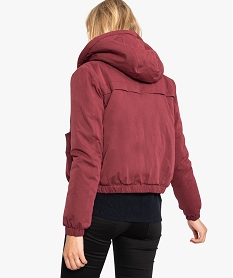 blouson femme a capuche rouge manteaux7805901_3