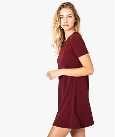 GEMO Robe trapèze pour femme en maille texturée Rouge