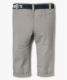 pantalon en toile avec ceinture - lulu castagnette gris pantalons7833201_2