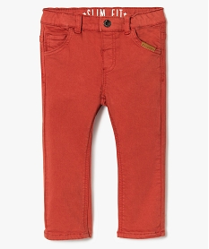 pantalon slim 5 poches a taille reglable orange7833801_1