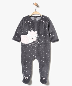 GEMO Pyjama bébé fille motif renard en velours Gris