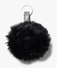 GEMO Porte-clé pompon avec patte  strass Noir