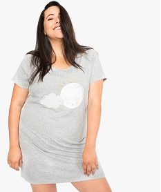 chemise de nuit a manches courtes avec motifs femme grande taille imprime nuisettes chemises de nuit7941901_1