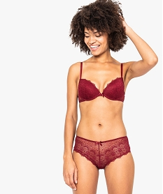 GEMO Shorty femme en dentelle et tulle (lot de 2) Rouge