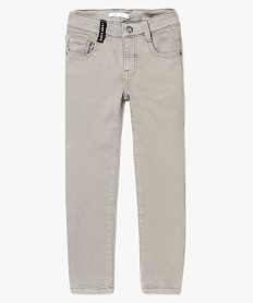 pantalon slim uni garcon en stretch avec taille reglable gris7962701_1