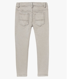 pantalon slim uni garcon en stretch avec taille reglable gris7962701_2