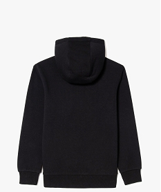 sweatshirt imprime avec capuche doublee peluche noir sweats7976301_2