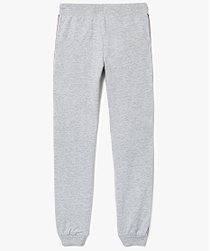 pantalon de jogging chine avec bandes en velours gris pantalons8007501_2