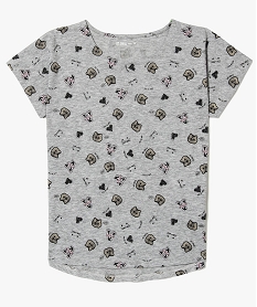 GEMO Tee-shirt ado fille à motifs Gris