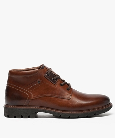 boots homme semi-montantes avec dessus cuir et semelle crantee brun8038901_1