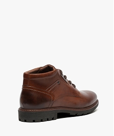 boots homme semi-montantes avec dessus cuir et semelle crantee brun bottes et boots8038901_4
