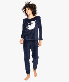 pyjama dinterieur en velours avec motif lune imprime pyjamas ensembles vestes8044401_1