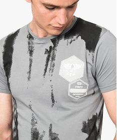tee-shirt imprime a manches courtes - american people gris8317101_2