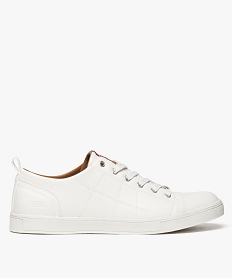 GEMO Baskets homme avec jeu de surpiqûres Blanc