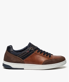 GEMO Tennis homme dessus cuir et denim Orange