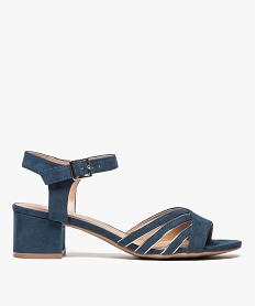 sandales femme en suedine a petit talon carre bleu standard sandales a talon8470501_1