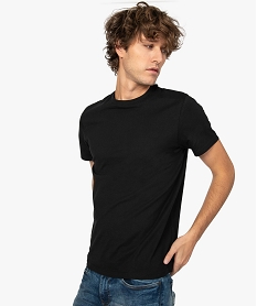 GEMO Tee-shirt homme regular à manches courtes en coton bio Noir