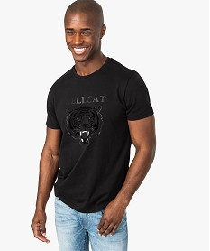 GEMO Tee-shirt homme avec motif tigre Noir