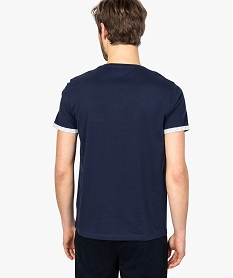 tee-shirt homme avec revers de manches fantaisie bleu tee-shirts8561101_3