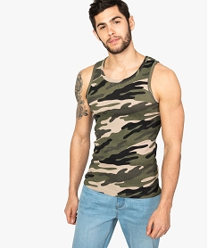 debardeur homme a fines cotes imprime camouflage imprime tee-shirts8563201_1