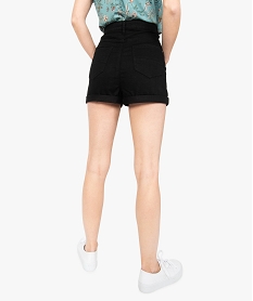 short femme en jean stretch taille haute a boutonniere noir shorts8566401_3
