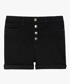 short femme en jean stretch taille haute a boutonniere noir shorts8566401_4
