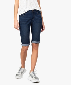 bermuda femme en jean 5 poches bleu shorts8580001_1