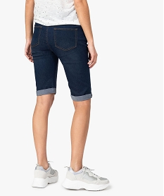 bermuda femme en jean 5 poches bleu shorts8580001_3