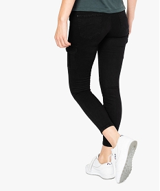 pantalon femme cargo coupe skinny en coton stretch noir8583101_3
