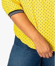 tunique femme fluide a motifs avec bord-cote sport aux manches imprime chemisiers et blouses8601901_2
