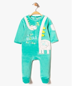 GEMO Pyjama bébé en velours motif dinosaure Vert