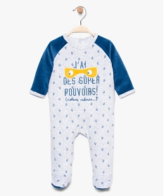 GEMO Pyjama bébé en velours super-pouvoirs et manches unies Multicolore