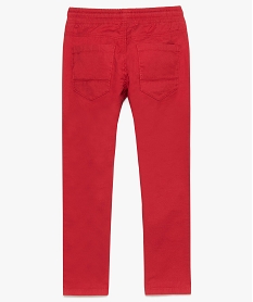 pantalon garcon en toile unie avec taille elastiquee rouge8793901_2