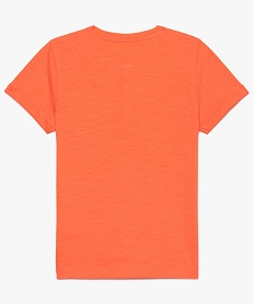 tee-shirt garcon a manches courtes et col tunisien orange8806701_2