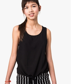 GEMO Blouse fille sans manches avec dos dentelle et nœud Noir