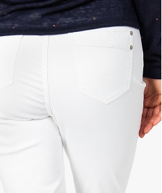 pantalon femme regular taille haute en stretch blanc pantalons8880401_2
