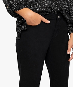 jean femme en toile unie 4 poches coupe regular - longueur l30 noir8881401_2