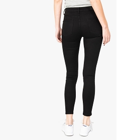 jean femme skinny taille basse en coton stretch uni noir8881701_2