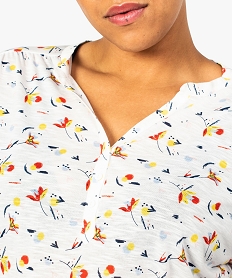 tunique femme fluide imprimee a decollete boutonne imprime tee shirts tops et debardeurs8901201_2