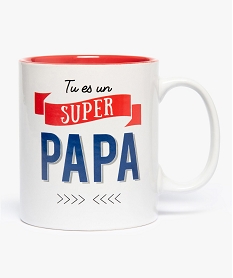 GEMO Mug bicolore imprimé Tu es un super papa Bleu