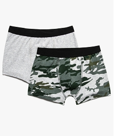 GEMO Boxer garçon en coton stretch camouflage (lot de 2) Multicolore