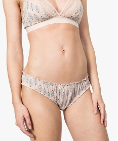 GEMO Culotte femme à motifs finition froncée Imprimé