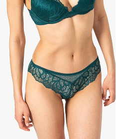 GEMO Culotte en dentelle transparente Vert