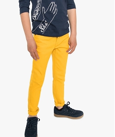 GEMO Pantalon garçon 5 poches twill stretch Jaune