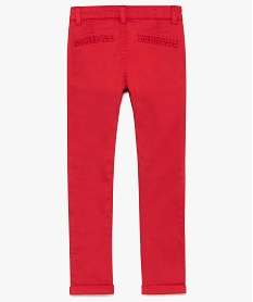 pantalon garcon chino a revers rouge pantalons8965901_2