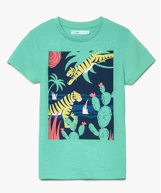 tee-shirt garcon avec motif animaux de la savane vert8969301_1