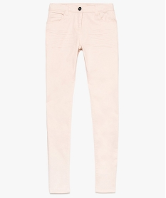 GEMO Pantalon fille uni coupe slim 5 poches Rose