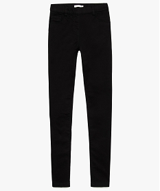 GEMO Pantalon fille façon jegging en toile unie Noir