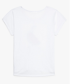 tee-shirt fille a manches courtes a motif en relief sur lavant blanc tee-shirts8997001_2