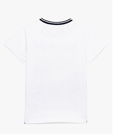 tee-shirt garcon avec motif tigre devant et col en bord-cote blanc tee-shirts9007401_2